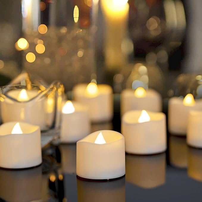 Homemory 48-Pack Novelty Flickering Flameless Tea Lights Candles, 200+Hours by Homemory