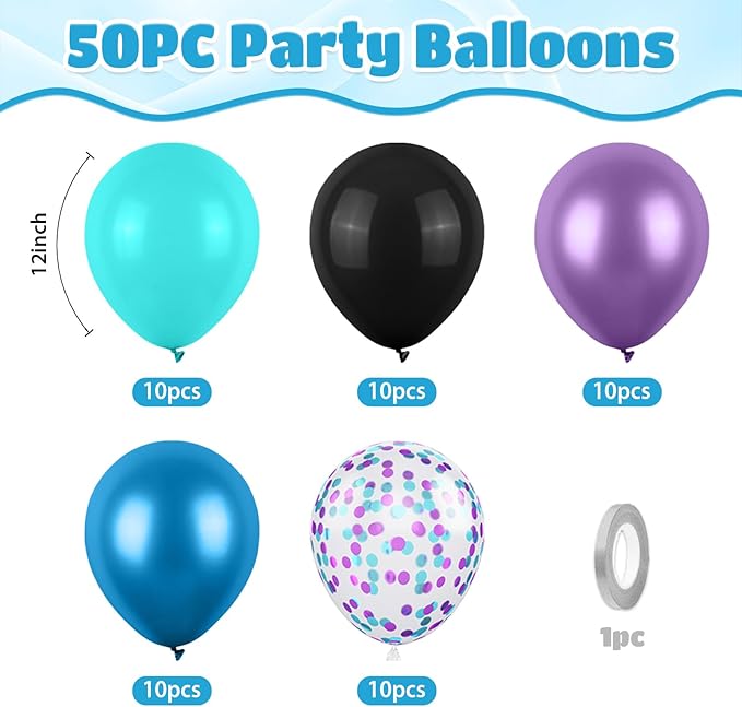 Black Purple Blue Balloons - Image 2