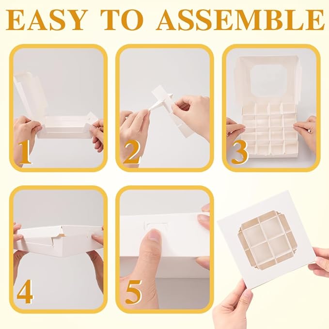 25 Pack White Bakery Boxes, Sweet Boxes - Image 6