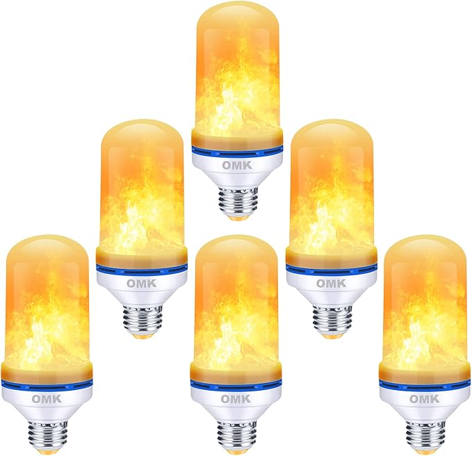 OMK Christmas Flame Effect Light Bulbs LED Fire Light Bulb Flickering Light by OMK