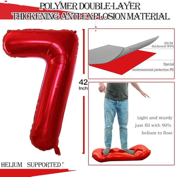 GOER Number 17 Balloons for 17th Birthday Sweet 17 Party Decorations, 42 Inch - Image 2