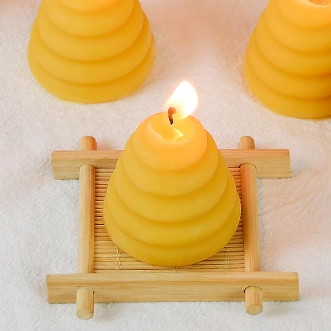 Pack of 12 Beeswax Votive Candles - Image 2