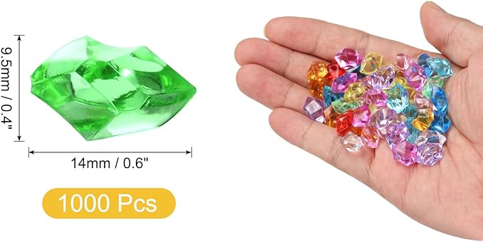 uxcell 1000pcs Fake Ice Rocks, Dazzling Clear Resin Crushed Ice Sparkling Fake - Image 2