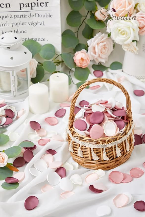 Serwalin 500Pcs Silk Pink Rose Petals Flower Petals - Image 4