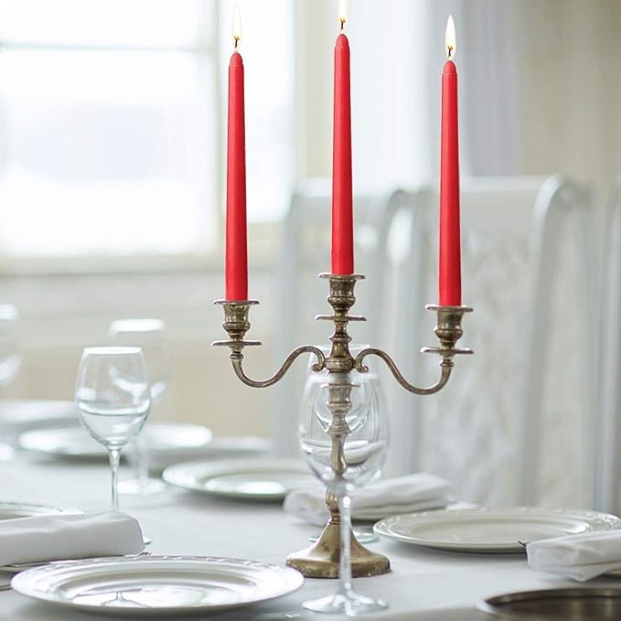 14 Pack Tall Red Taper Candles - Image 3