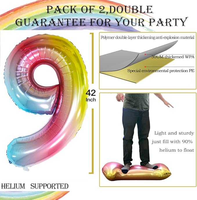 GOER Number 19 Balloons for 19th Birthday Sweet 19 Party Decorations, 42 Inch - Image 2