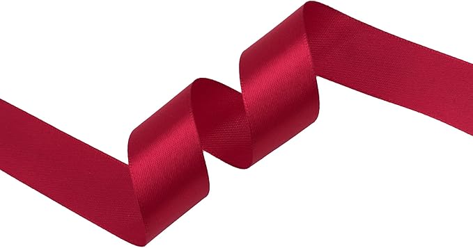 Scarlet Red Satin Ribbon 1 inch X Continuous 100 Yards, Single Face Polyester - Image 2