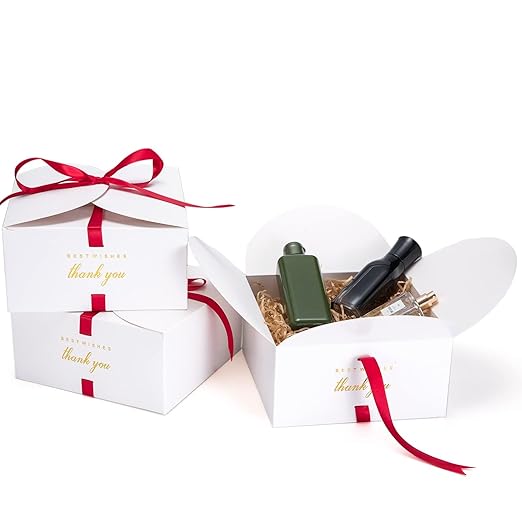 MESHA 8×8×4'' Gift Boxes with Ribbons, Thank you Box by MESHA