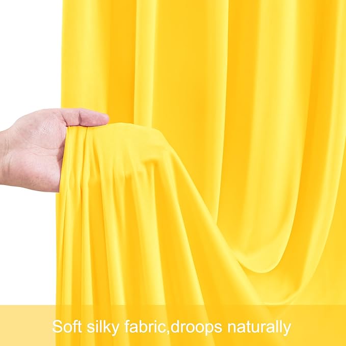 40ft x 12ft Yellow Backdrop Curtains Wrinkle Free Backdrop Curtain - Image 6