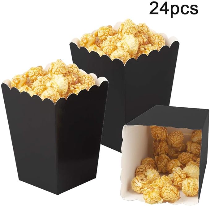 Black Popcorn Boxes Mini Paper Popcorn Box Cardboard Popcorn Container - Image 3