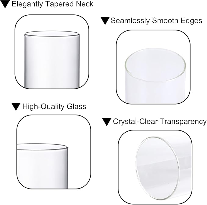 PHOSPHOR Hurricane Candle HoldersFor Pillar Candle Clear Glass Cylinder - Image 4
