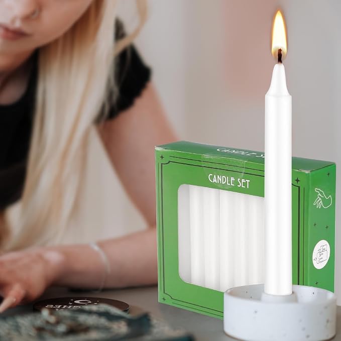 Set of 20 White Spell & Chime – Premium Mini Taper Candles - Image 7