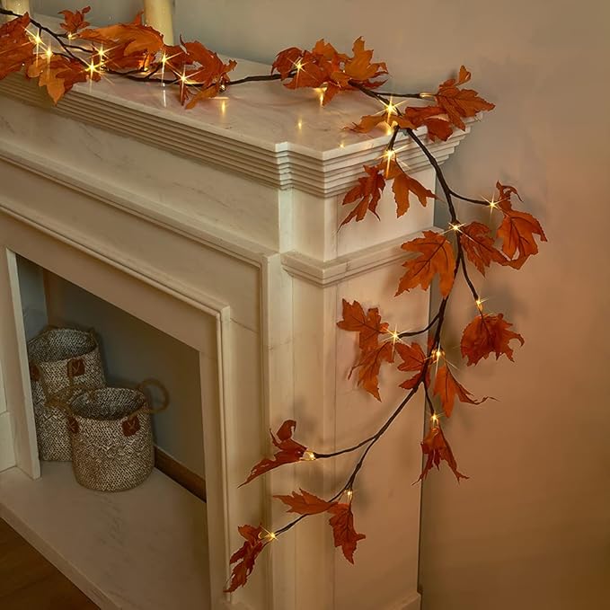 Hairui Lighted Maple Leaf Garland - Image 4