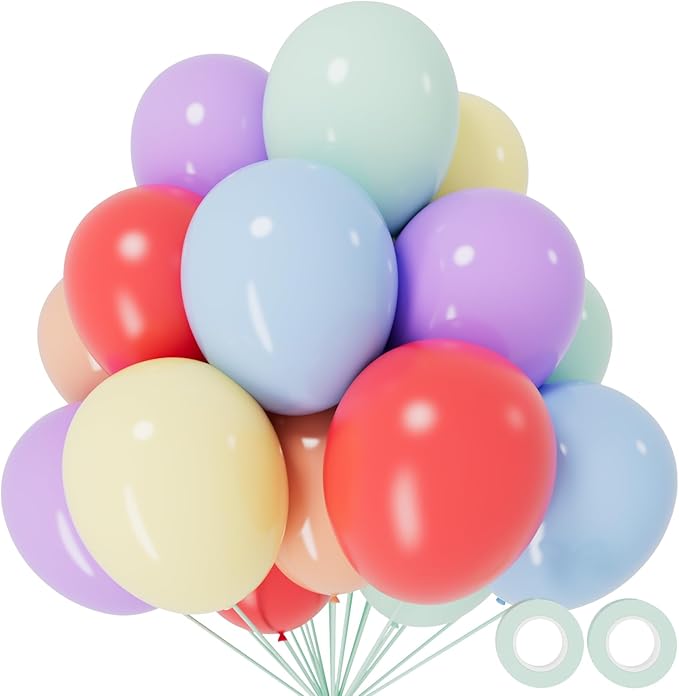 110pcs Pastel Balloons 12 Inch, Pastel color balloons Assorted Latex Ballons by KUULBELA
