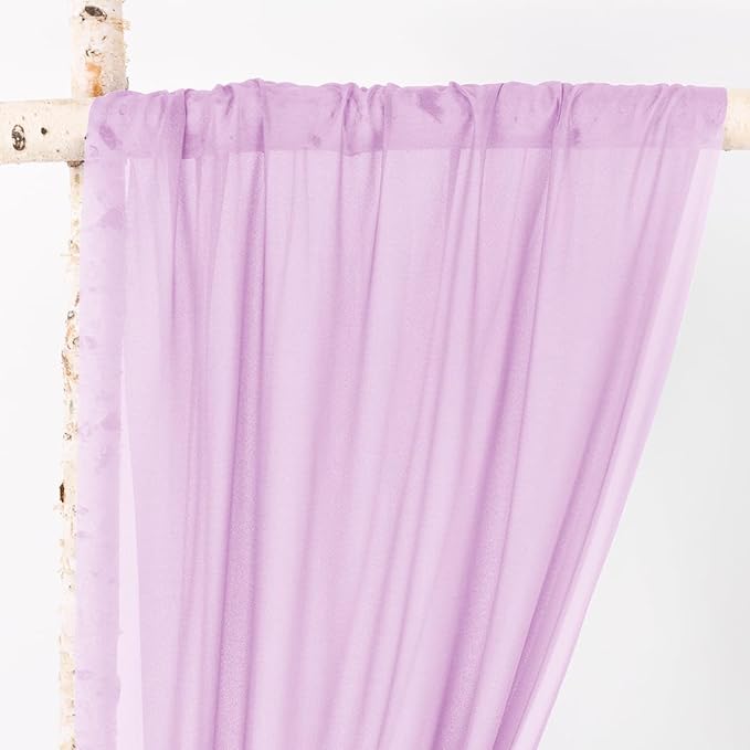 MLMW Wedding Arch Draping Fabric 2 Panels 29" x 20Ft Easter Lilac Sheer Wedding - Image 2