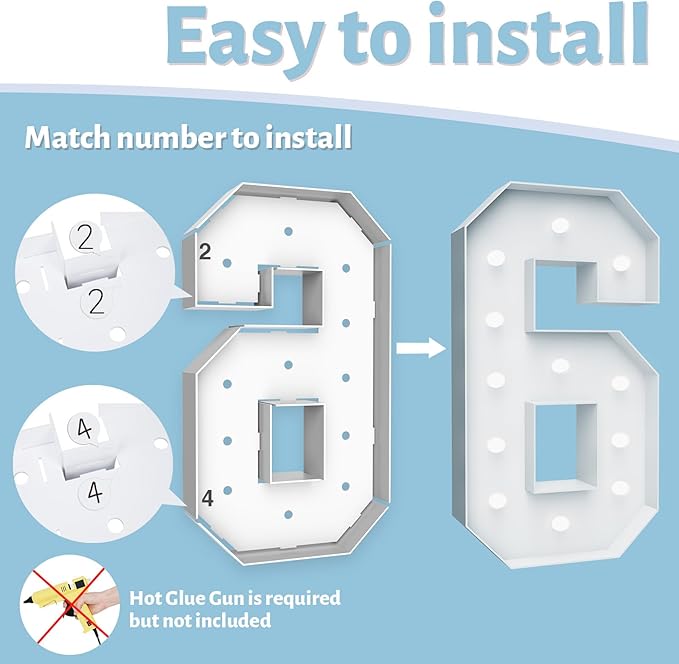 4FT Marquee Light Up Numbers - Image 4