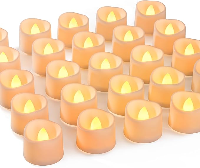 Homemory 48-Pack Novelty Flickering Flameless Tea Lights Candles, 200+Hours by Homemory