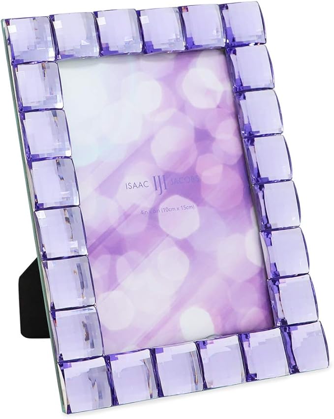 Isaac Jacobs Decorative Sparkling Light Purple Jewel Picture Frame, Photo by IsaacJacobs