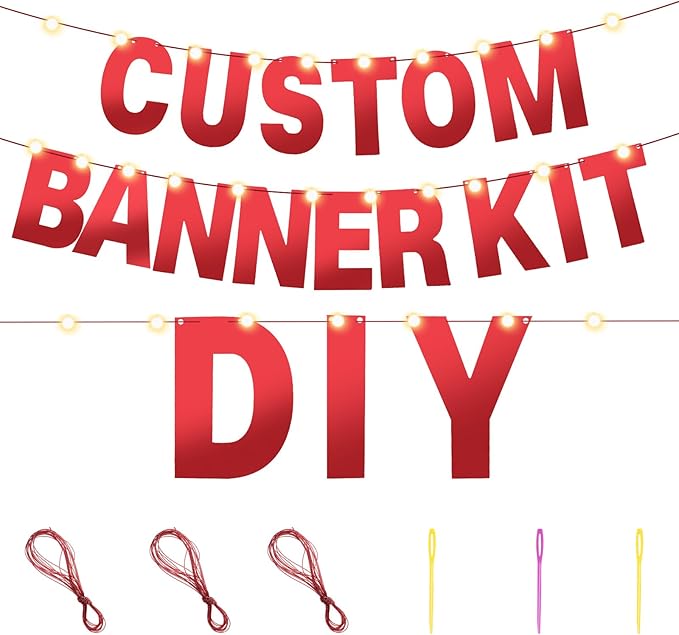 TaoBary 112 Pcs DIY Letter Custom Banner Glitter Customizable Banner Kit - Image 3