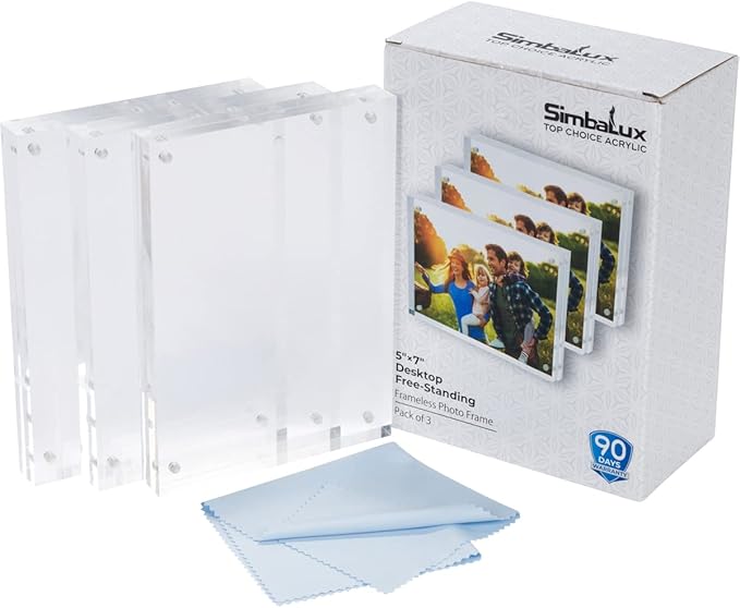 SimbaLux Magnetic Acrylic Picture Photo Frame 5x7 inches, Double Sided - Image 2