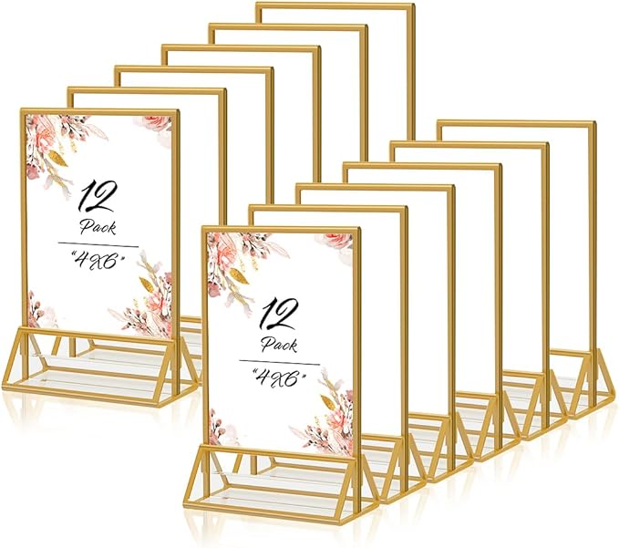 Gold Frames 4x6 Acrylic Sign Holder Double Sided Picture Frames by PPH-SisyPurchaseNow