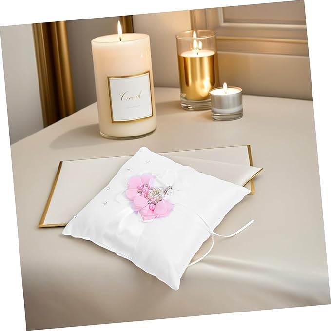 Floral Wedding Ring Bearer Pillow 20x20cm - Image 8