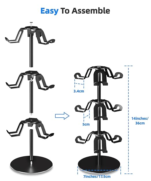 Aluminum Alloy Controller Holder 3 Layers, 360 Degree Rotation Tier, Gaming - Image 2
