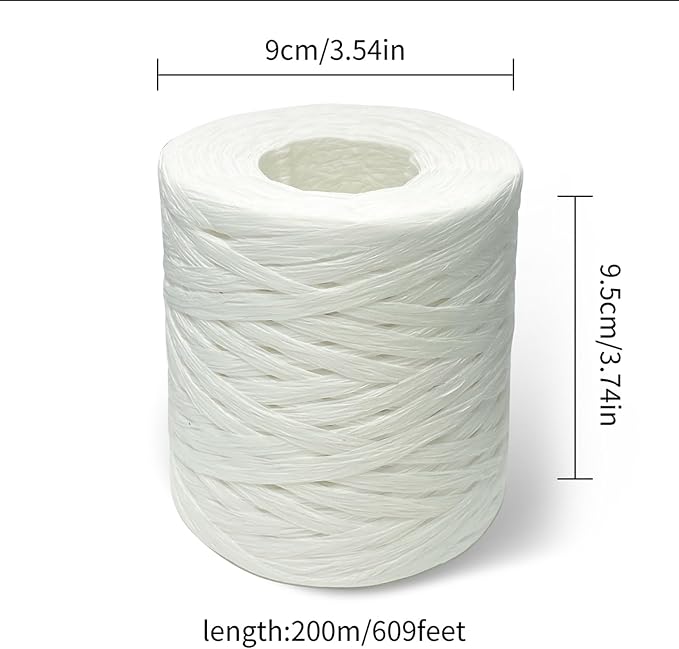 Creatrill 218 Yards Raffia Paper Craft Ribbon Packing Paper Twine, 1/4 Inch by - Image 2