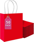 qiqee 50-Packs Red Paper Gift Bags by Qiqee