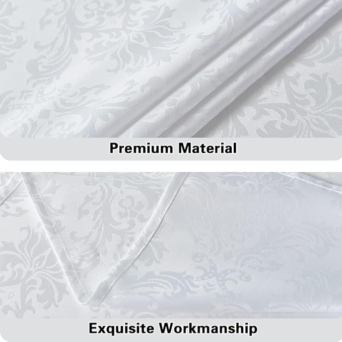 SASTYBALE White Cloth Napkins 20 x 20 Inch Set of 4, Washable Jacquard Damask - Image 4
