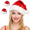 Santa Hat for Adults Christmas Hat Red Velvet Double-Layer Thickening Unisex by Haomaomao