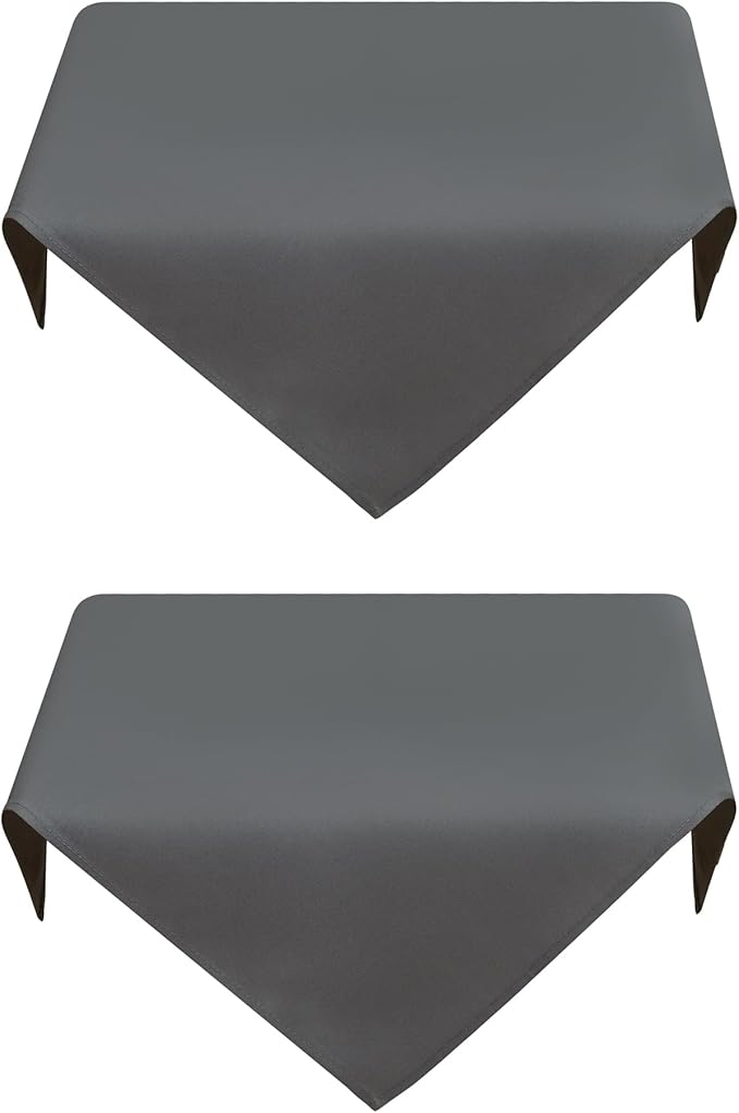 2 Pack Small Square Table Cloth 24X24 Inch Grey Washable Fabric Tablecloth by mylacerhome