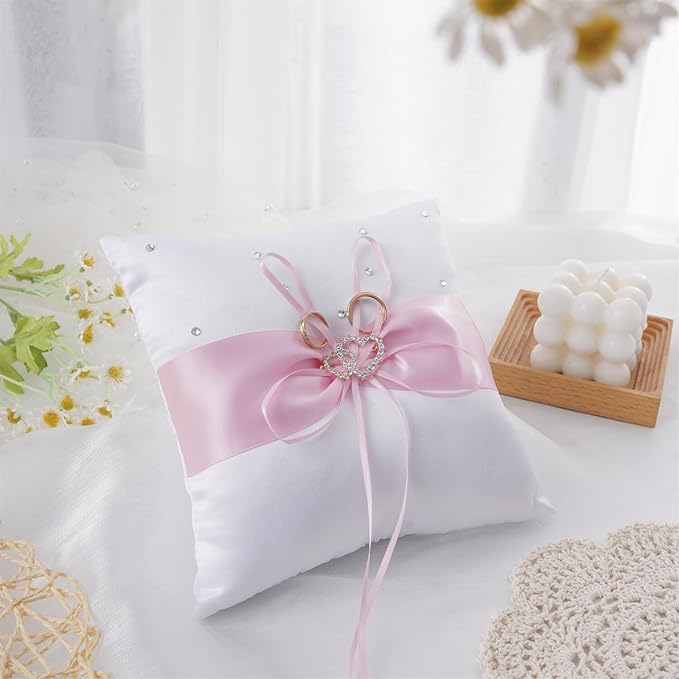 QIRMIZI Ring Pillow, Pearls Ring Cushion, Ring Bearer, Ring Holder - Image 5