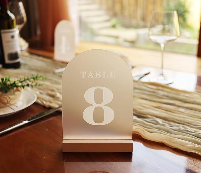 Wedding Table Numbers 26-30, Acrylic Arch Signs - Image 6