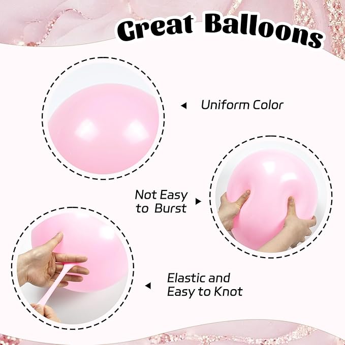 60pcs Pink and Gold Balloons 12inch - Image 3