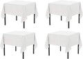 Pomp Pure White 52" x 52" Poplin Polyester Tablecloth | Wrinkle + Stain by POMP