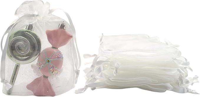 QIANF 20 Pcs 6x9 White Sheer Organza Gift Bags by QIANF
