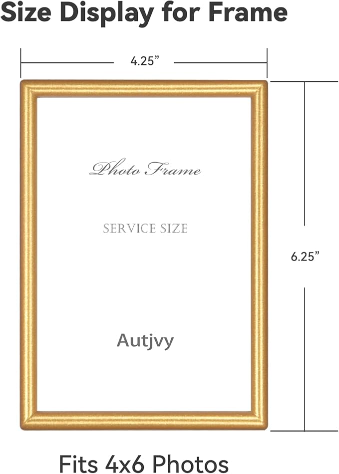 4x6 Picture Frame Matte Gold Modern Simple Thin Aluminum Metal Photo Frame - Image 2
