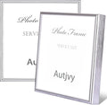4x4 Picture Frame Silver Brushed Modern Simple Thin Aluminum Metal Photo Frame by Autjvy