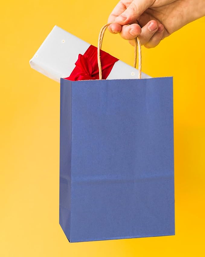 qiqee 24 Pcs Deep Blue Mini Paper Gift Bags - Image 5