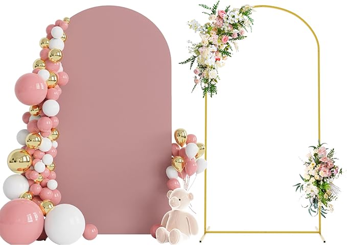 Wokceer 7.2 FT Wedding Arch Stand and Arch Cover, Metal Arch Backdrop Stand by Wokceer