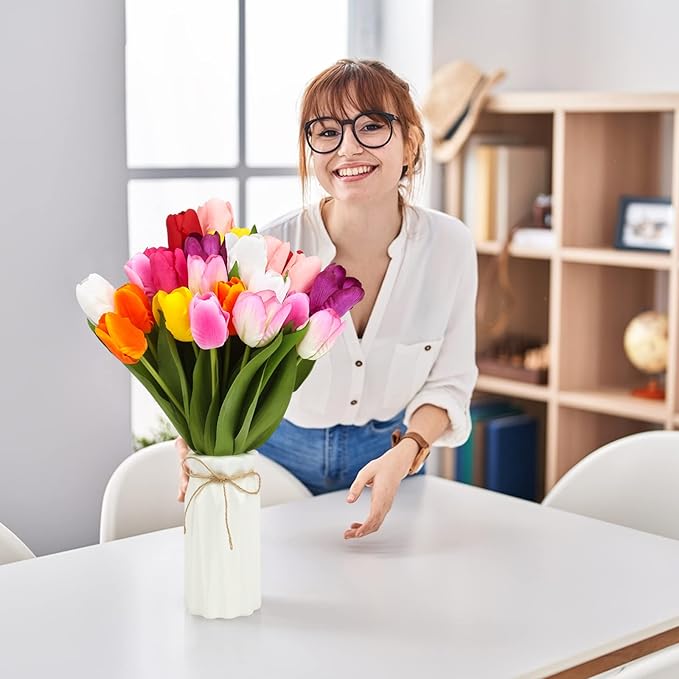 27pcs Colorful Artificial Flowers Tulips, Tulips - Image 8