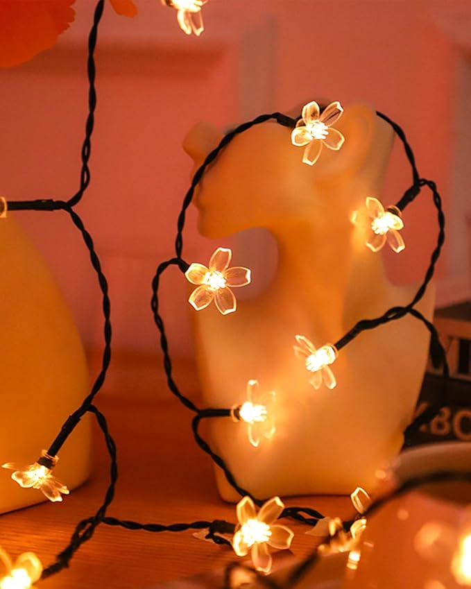 Cherry Blossom Fairy Flower String Lights Indoor Bedroom Decorations, 33ft 100 - Image 3