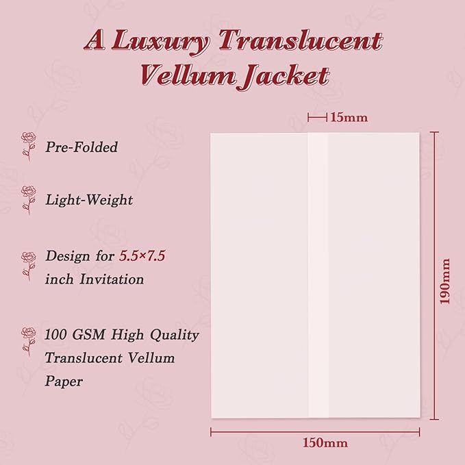 60 Pack Pre-Folded Vellum Jackets - Image 2