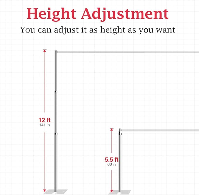 EMART 5.5ft-12ft Pipe and Drape Adjustable Upright - Image 4
