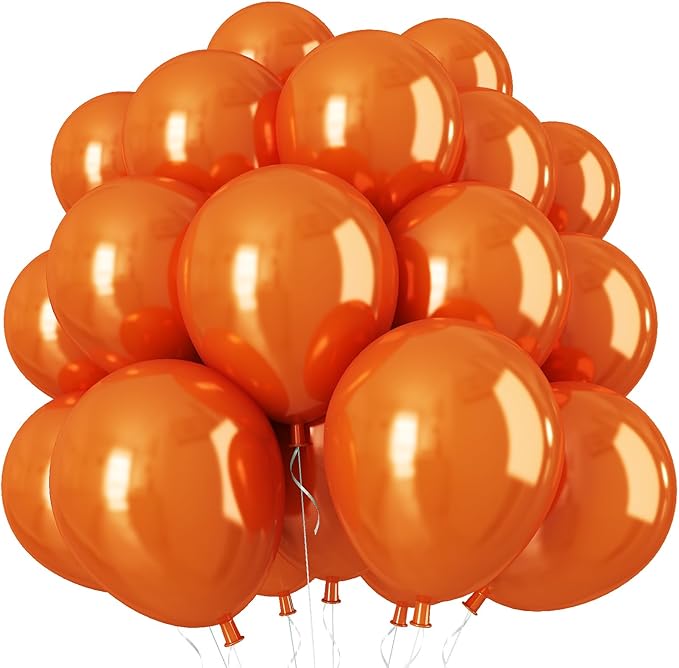 Chrome Orange Balloons, Shiny Thick Chrome Metallic Balloon Latex Helium Balloon by KEPMOV