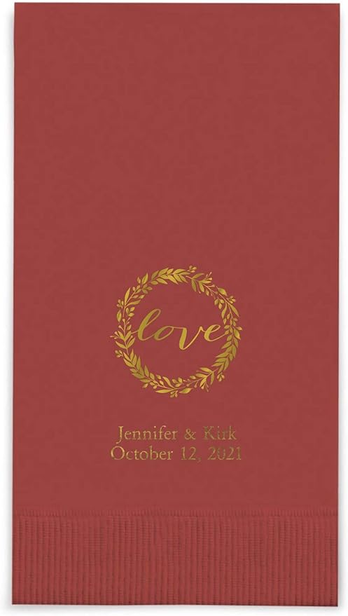 Weddingstar Personalized Printed Paper Napkins 3-Ply 40 Pack Dinner by WEDDINGSTAR