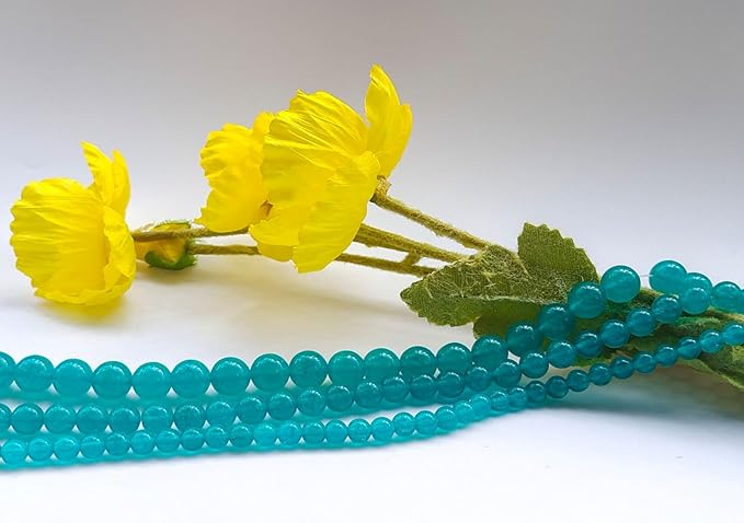 Stone Beads 8mm 100pcs Lake Blue Chalcedony Beads Round Loose Gemstones Beads - Image 6