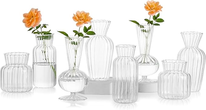 Mini Glass Vases for Centerpieces by Hewory