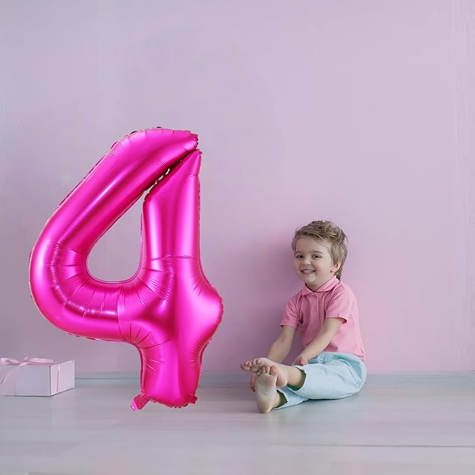 Hot Pink 2 Balloon, 40 Inch Number 2 Balloon, 2 Birthday Balloon Decorations - Image 3